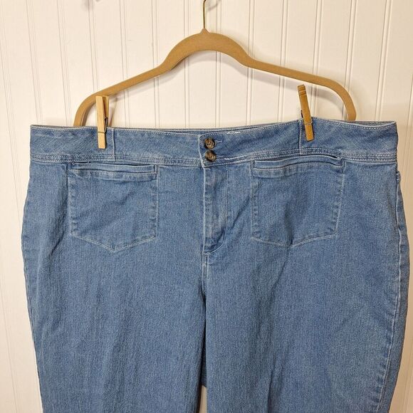 Est 1946 Cato Denim Jeans Womens 26W‎ Blue Classic Fit Stretch Wide Leg Light - Picture 3 of 11